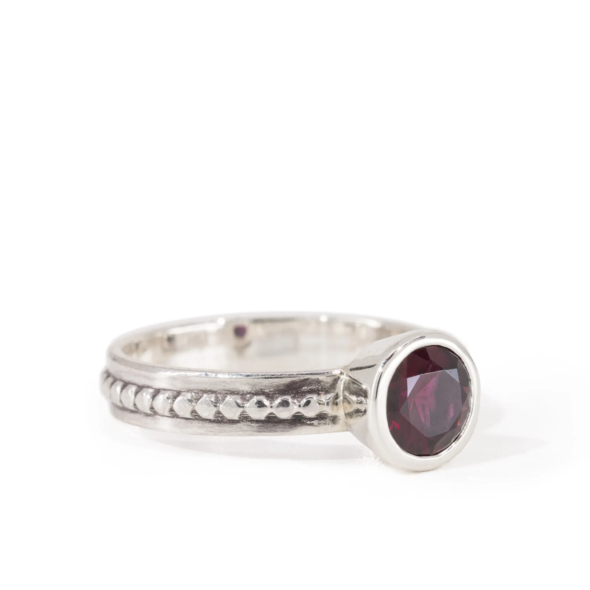 Pyrope Garnet .98 Carat Sterling Silver Handcrafted Gemstone Ring