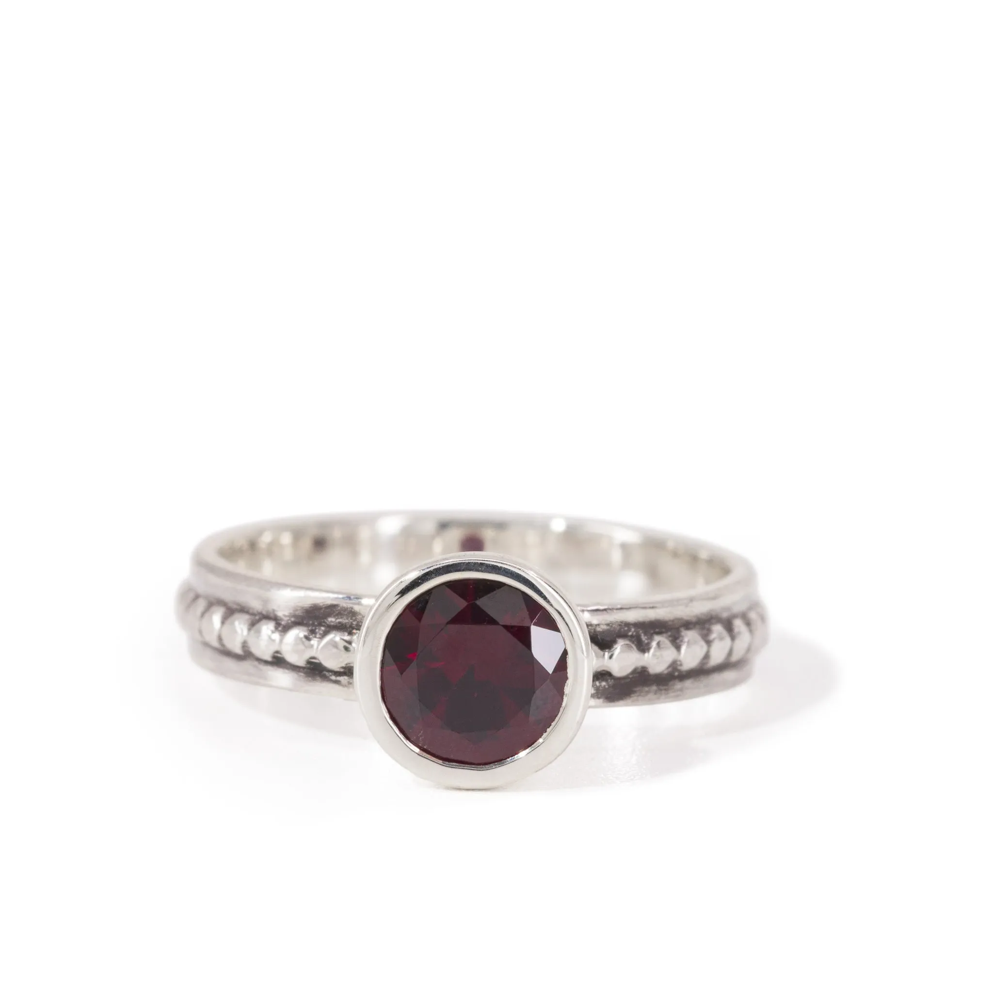 Pyrope Garnet .98 Carat Sterling Silver Handcrafted Gemstone Ring