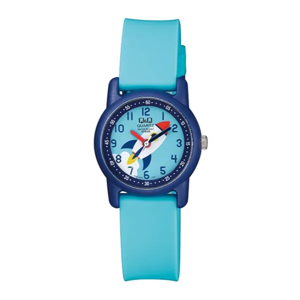 Q&Q Blue Silicone Strap Blue Dial Quartz Watch for Kids - VR41J008Y