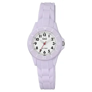 Q&Q Grey Silicone Strap White Dial Quartz Watch for Ladies - VS66J009Y