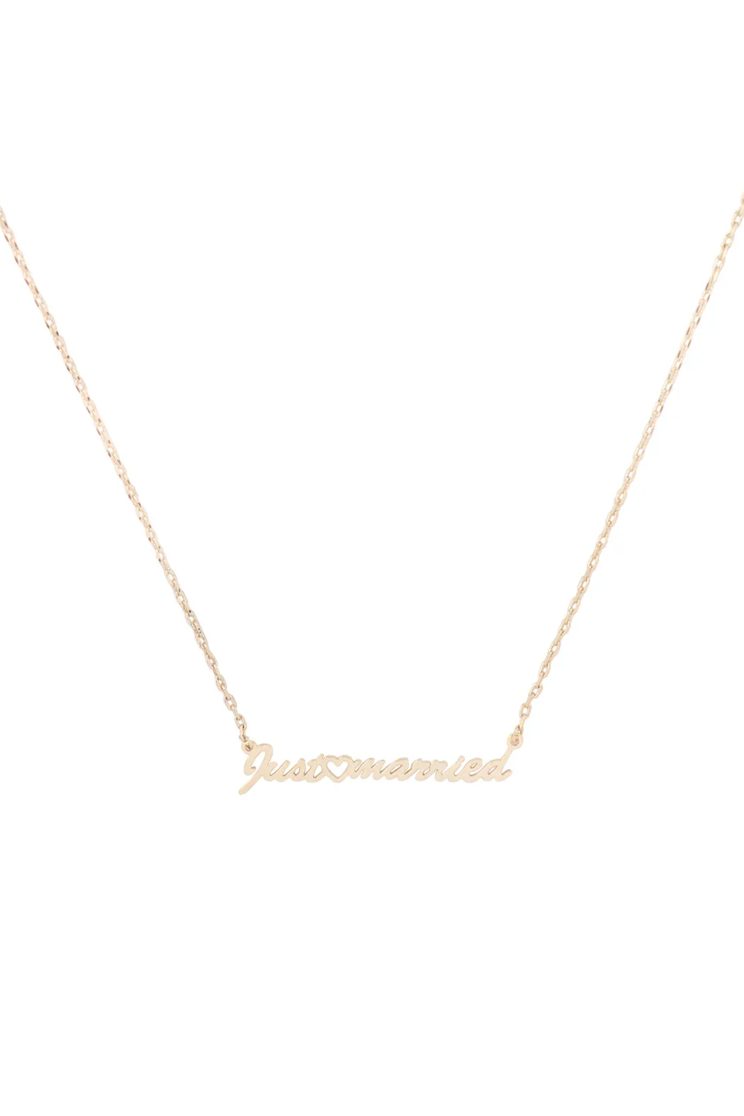 "JUST MARRIED" SCPRIT LETTER NECKLACE