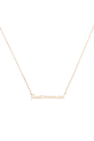 "JUST MARRIED" SCPRIT LETTER NECKLACE