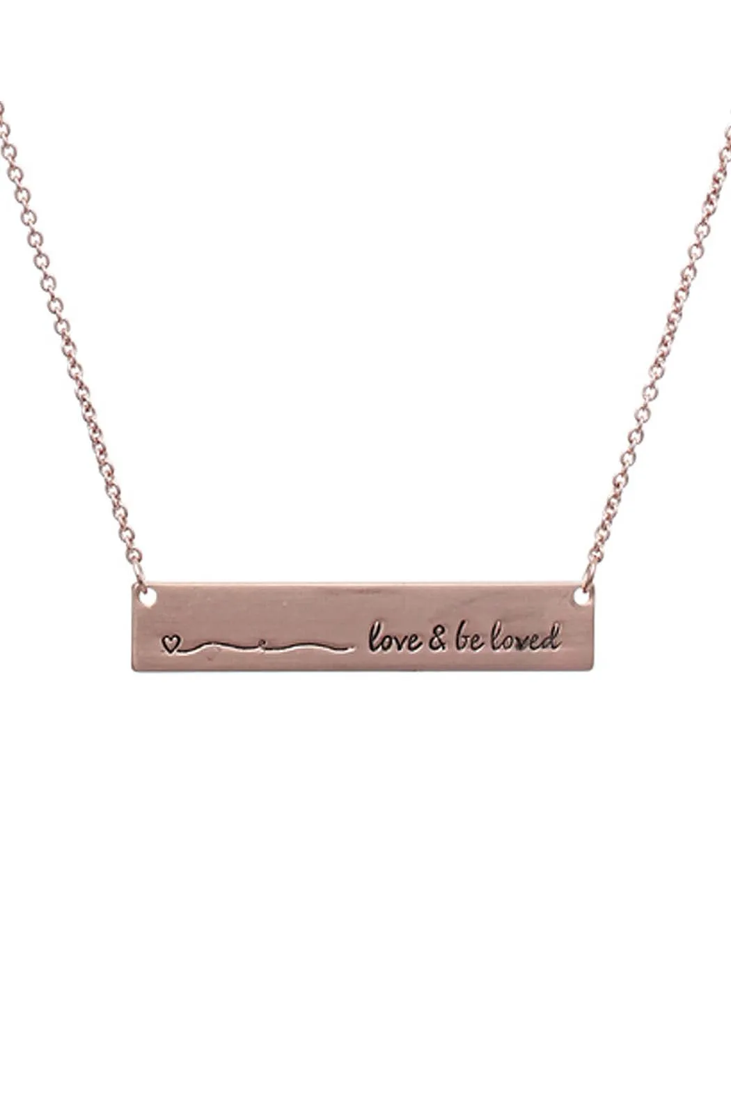 "Love & Be Loved" Message Bar Necklace