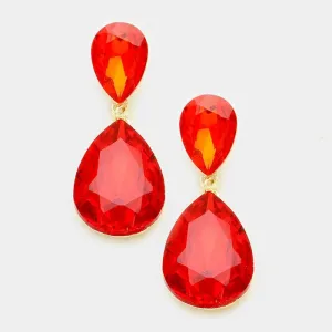 Red Teardrop Earrings  | 237736