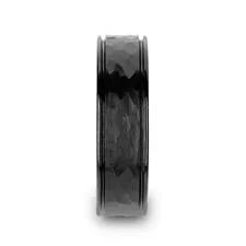 Revenant Hammered Black Ceramic Band