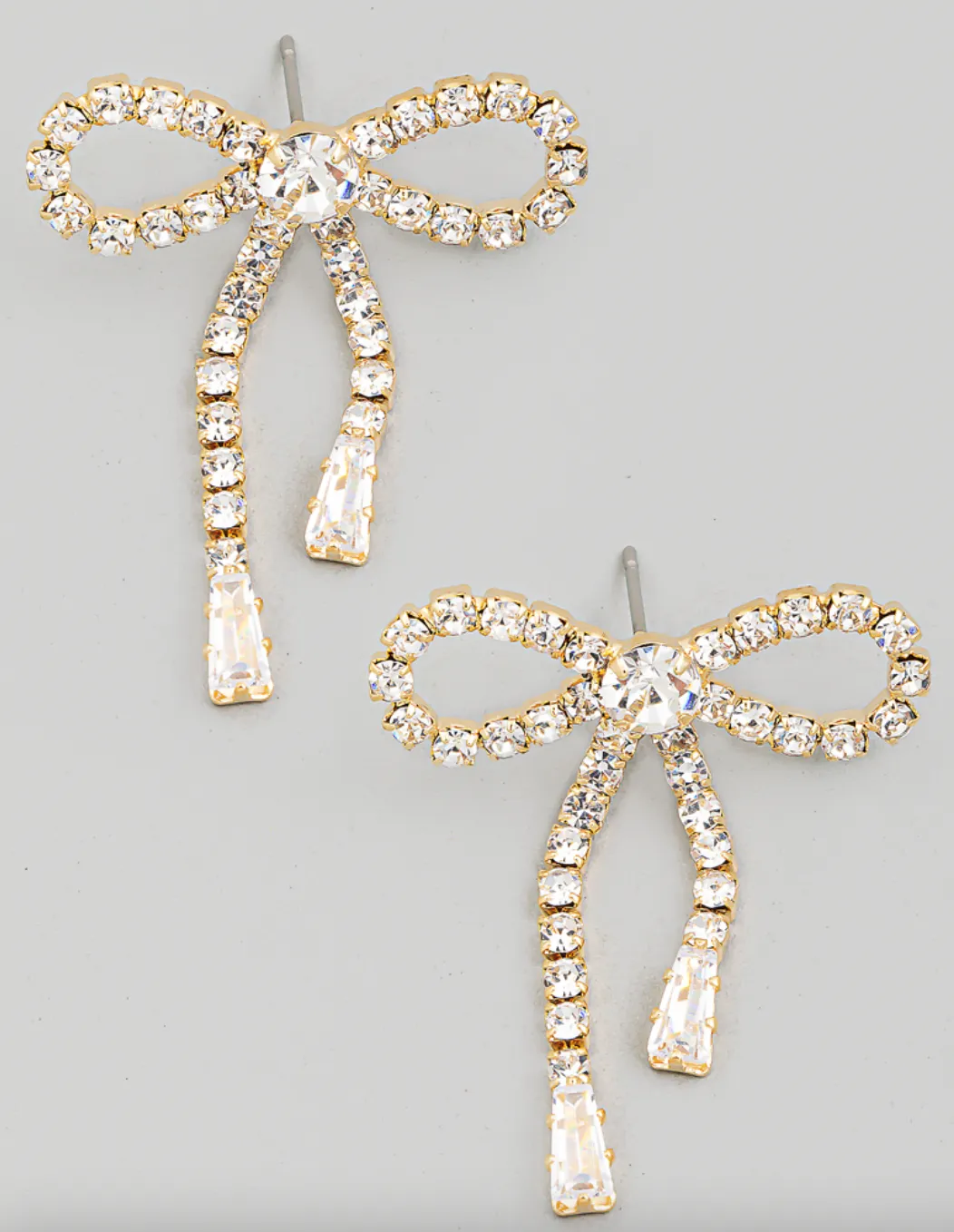 Rhinestone Bowtie Stud Earrings