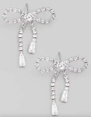 Rhinestone Bowtie Stud Earrings