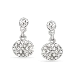 RHODIUM CRYSTAL STUD EARRINGS #HNE87749RDCR (AB9)
