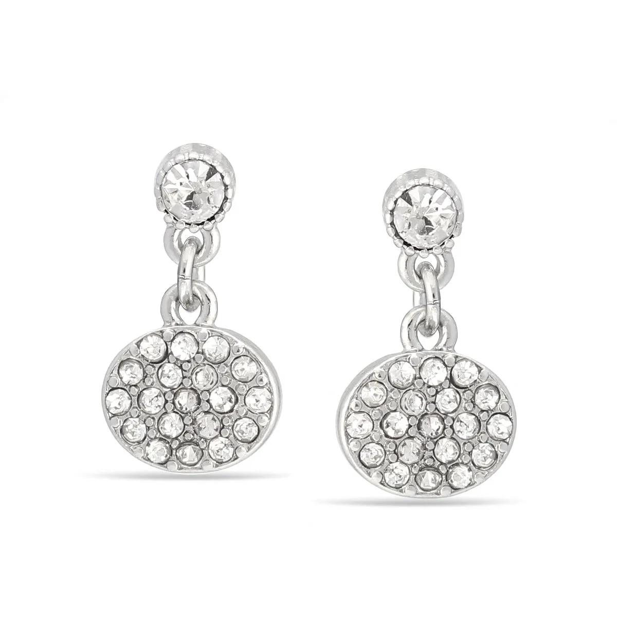 RHODIUM CRYSTAL STUD EARRINGS #HNE87749RDCR (AB9)