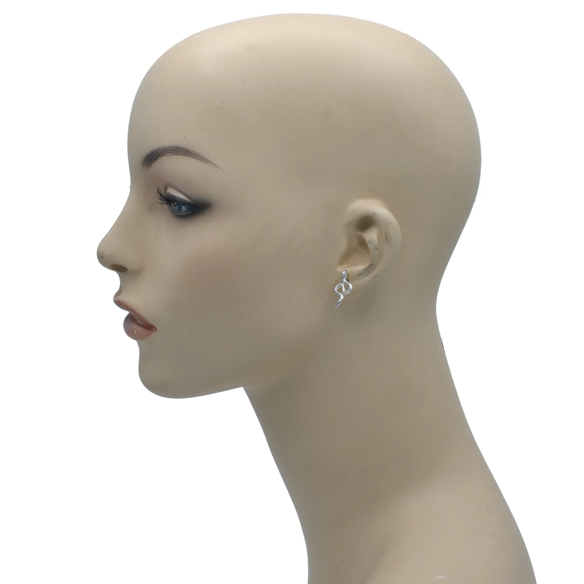 Rhodium small Snake Stud Earrings#HNE90856RD(SC7)