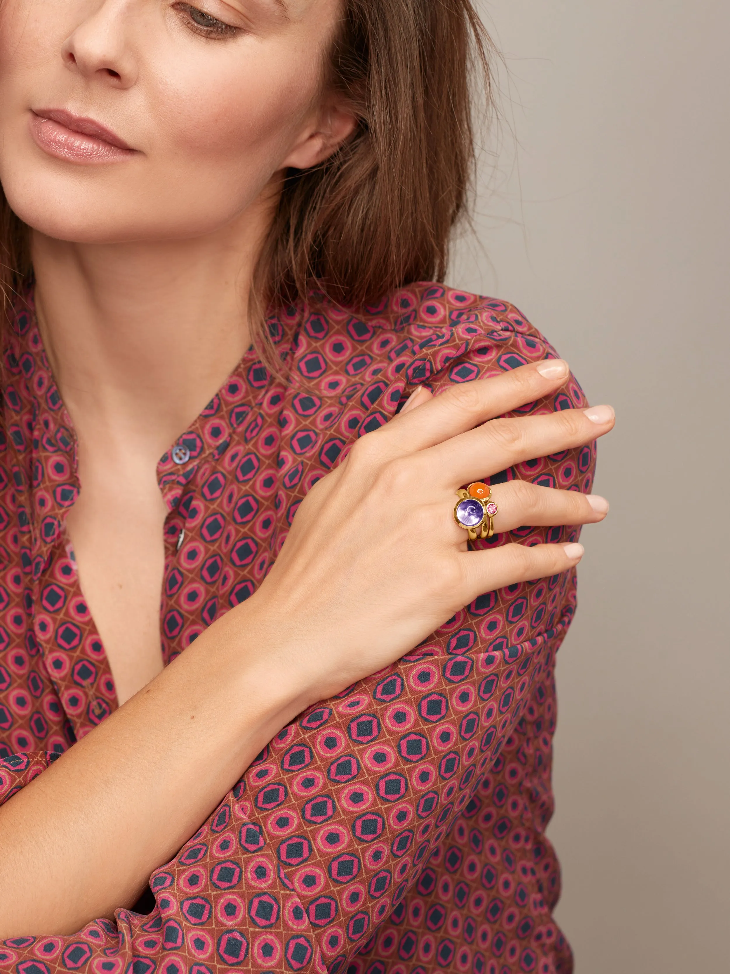 Ring BOUTON small Carnelian Carnelian