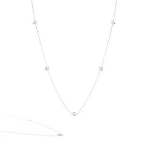 Roberto Coin 18K White Gold 5 Station Diamond Necklace