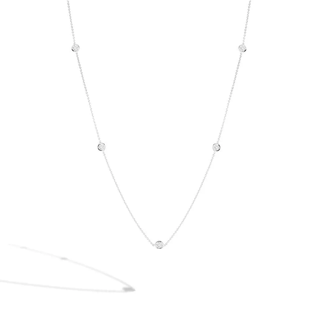 Roberto Coin 18K White Gold 5 Station Diamond Necklace