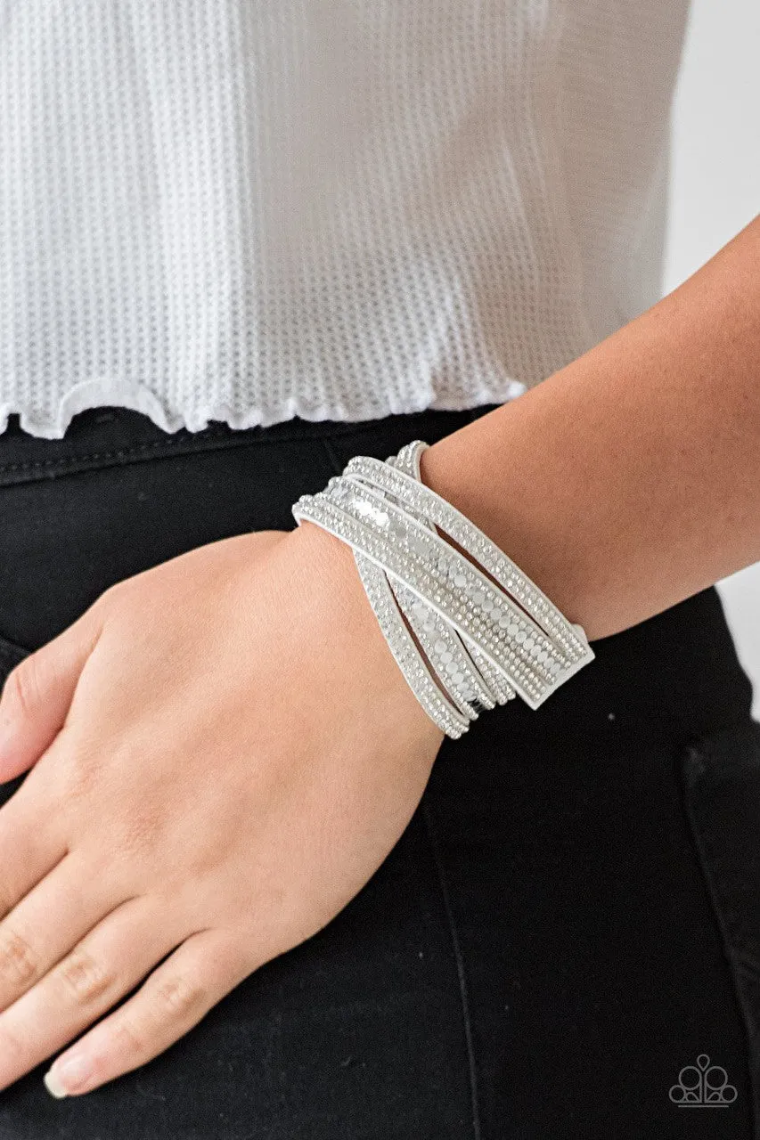 Rock Star Attitude White Paparazzi Bracelet