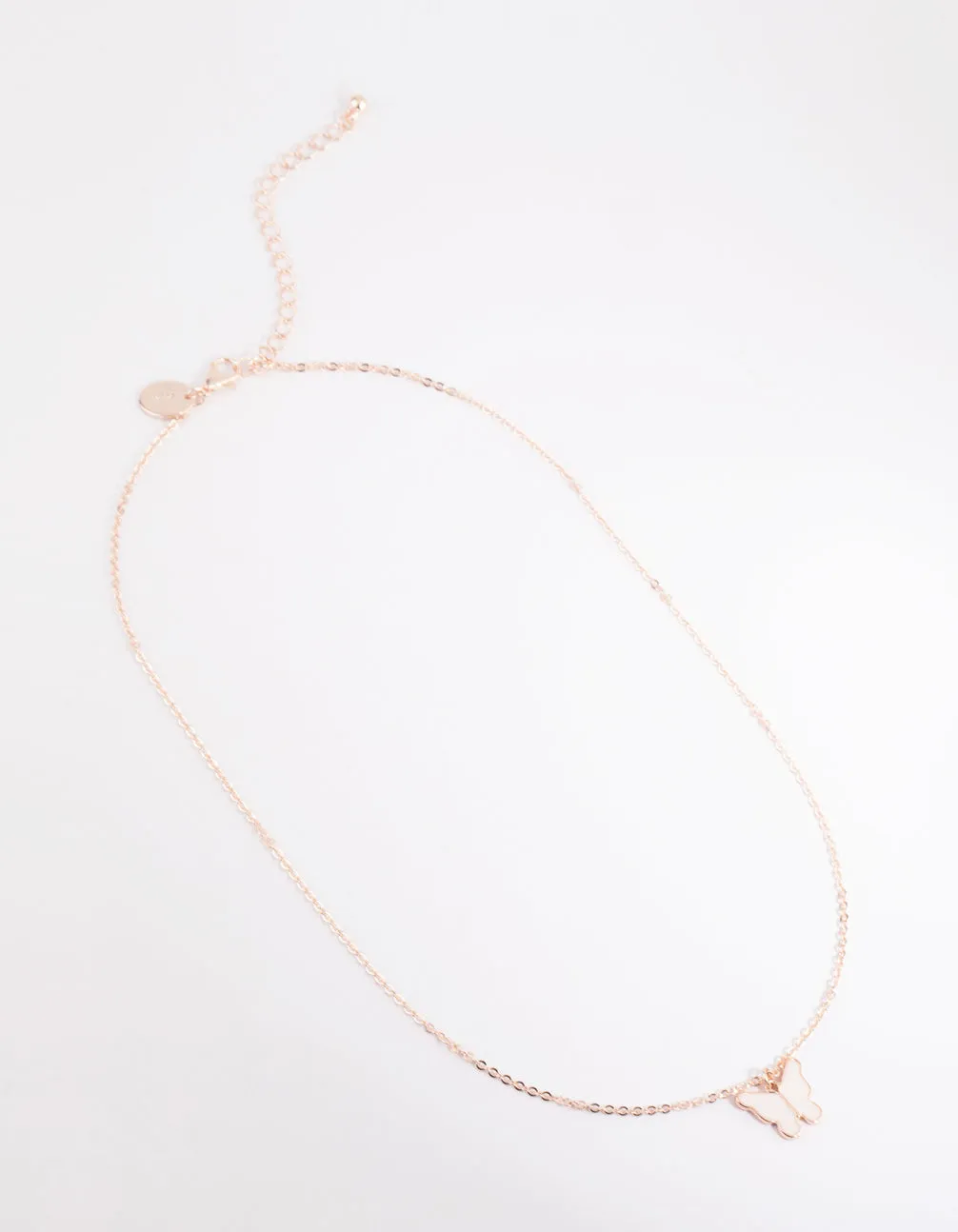 Rose Gold Butterfly Pendant Necklace