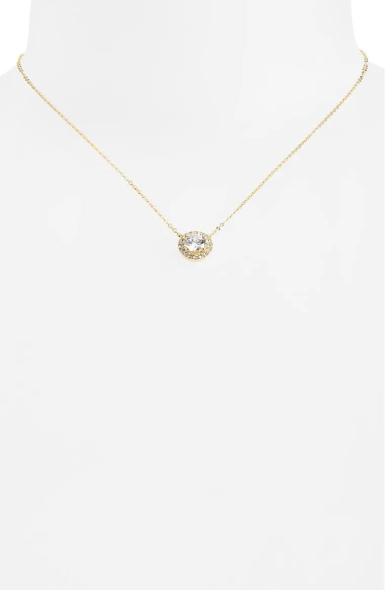Round halo Necklace