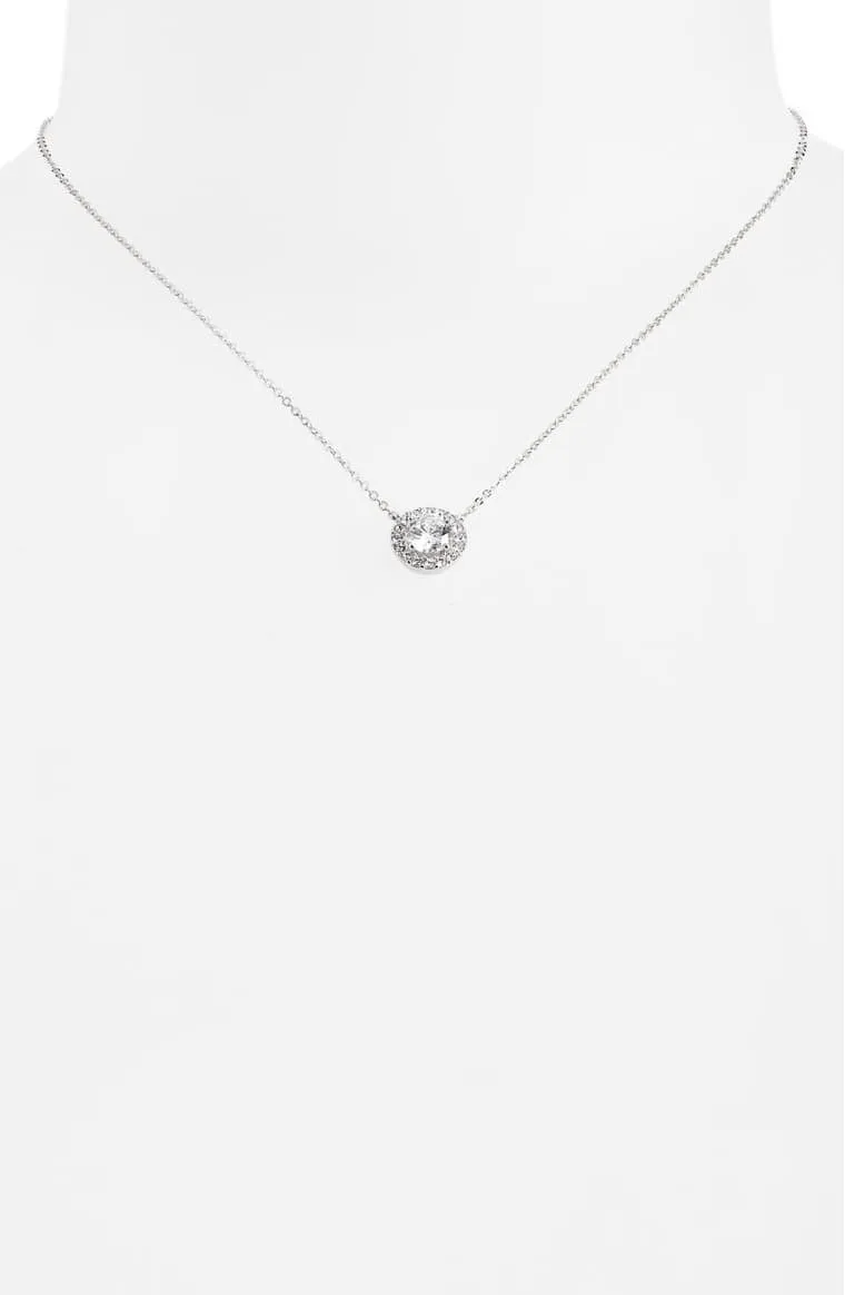 Round halo Necklace