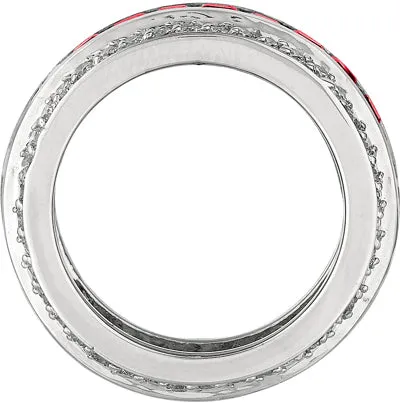 RUBY AND DIAMOND ETERNITY BAND RING 14K GOLD (5.7 CTW)
