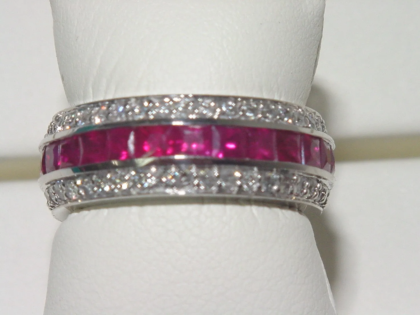 RUBY AND DIAMOND ETERNITY BAND RING 14K GOLD (5.7 CTW)