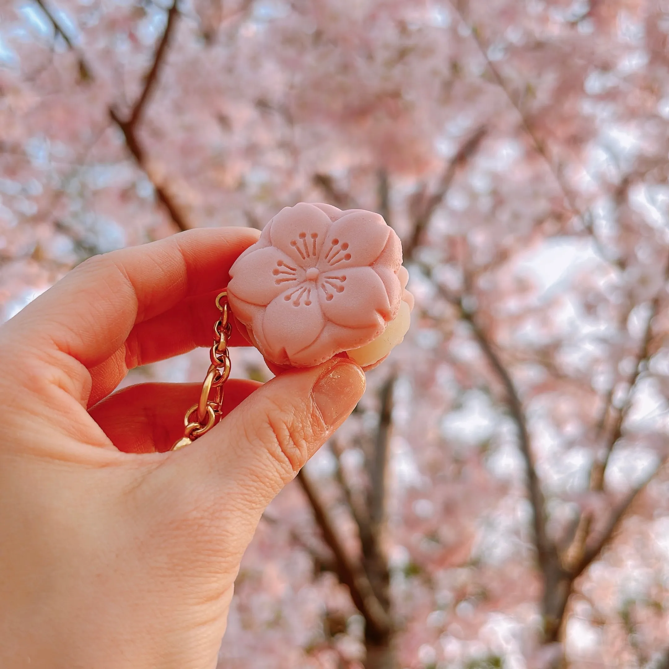 SAKURA Monaka Bag Charm (Pink)【Japan Jewelry】