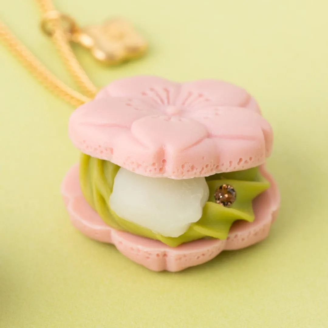SAKURA Monaka Necklace (Green)【Japan Jewelry】