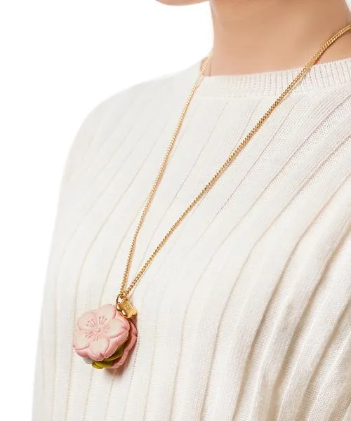 SAKURA Monaka Necklace (Green)【Japan Jewelry】