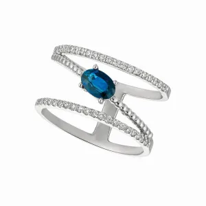 SAPPHIRE & DIAMOND RING 14K GOLD (0.93 CTW)