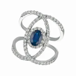 SAPPHIRE & DIAMOND RING 14K GOLD (2.14 CTW)