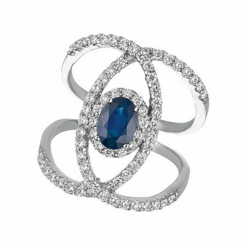 SAPPHIRE & DIAMOND RING 14K GOLD (2.14 CTW)