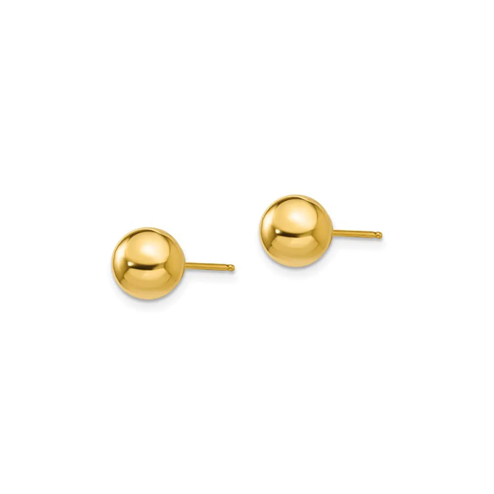 SE104 14KT Gold Ball Stud Earrings