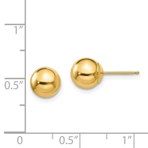 SE104 14KT Gold Ball Stud Earrings