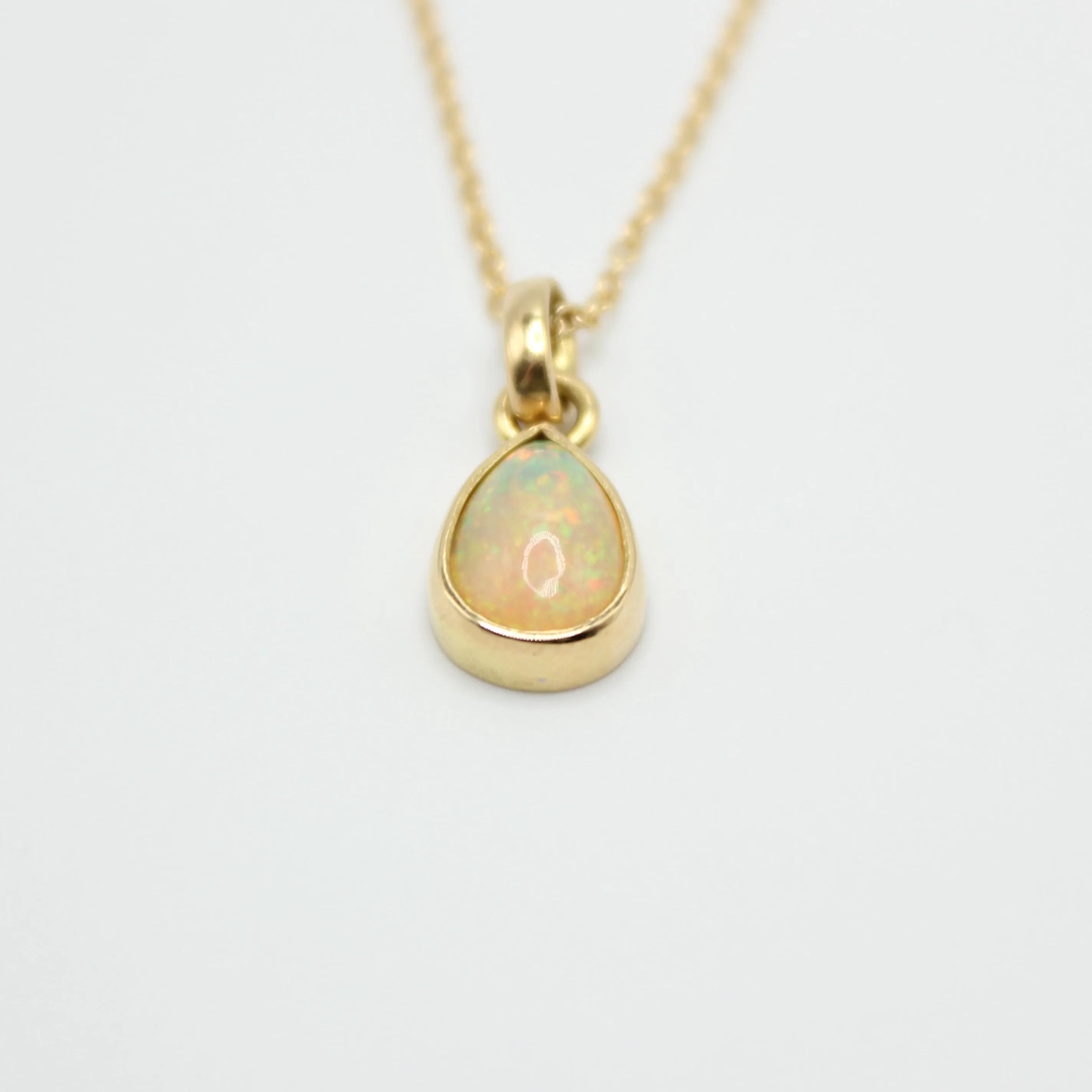 Sedona Pear Shape Opal Pendant in 20K Peach Gold