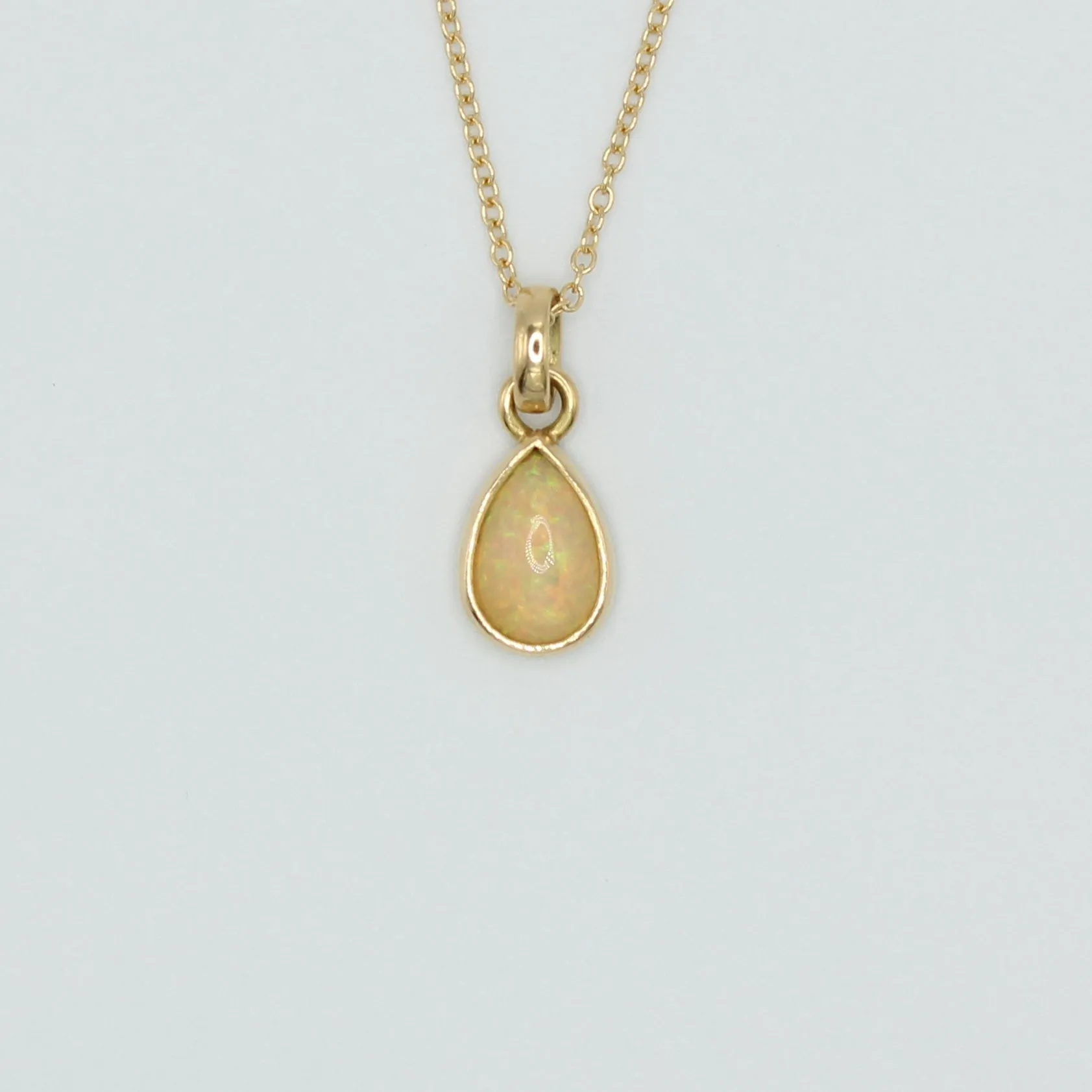 Sedona Pear Shape Opal Pendant in 20K Peach Gold