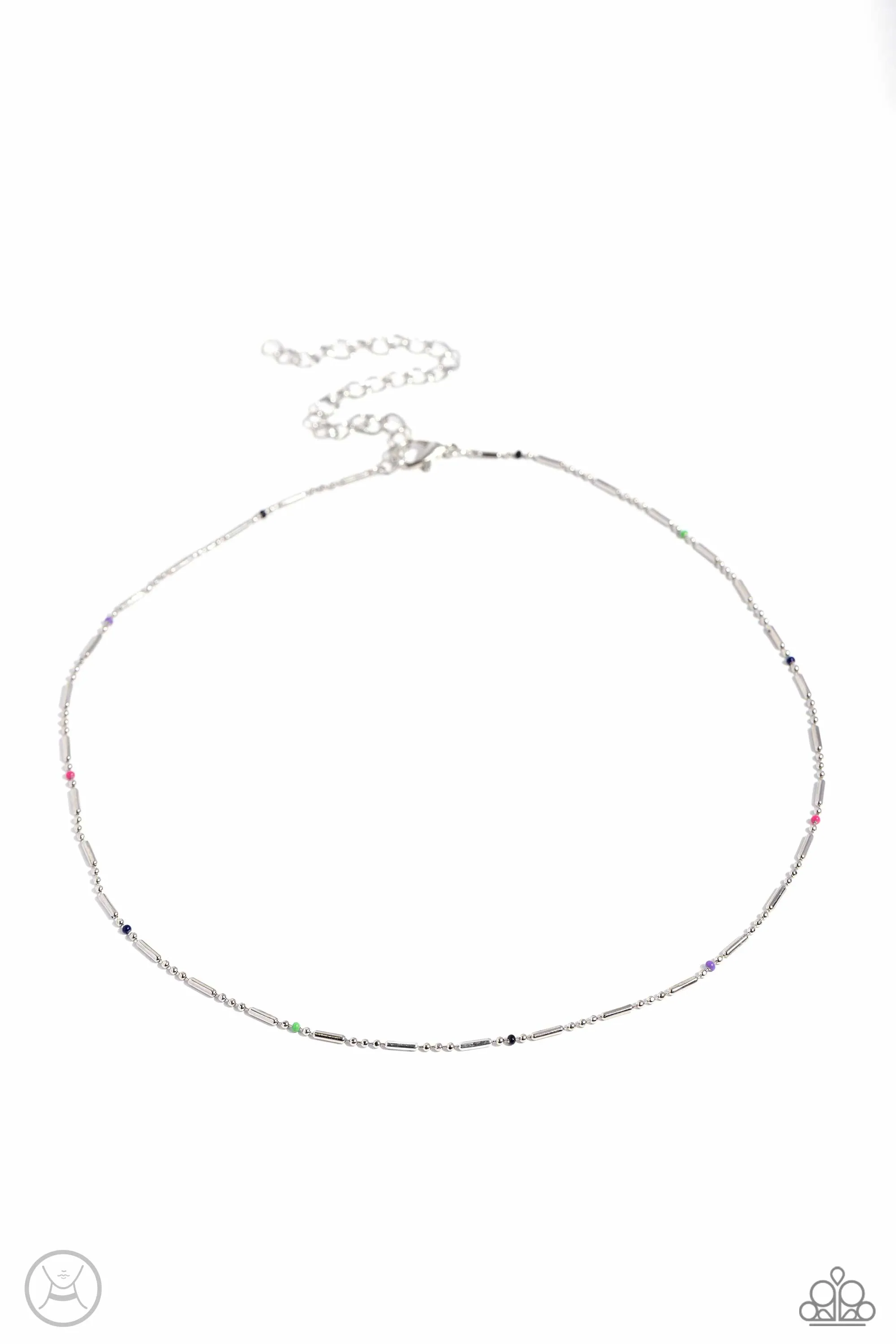 Serenity Strand - Multi - Colorful Painted Bead Dainty Paparazzi Choker Necklace