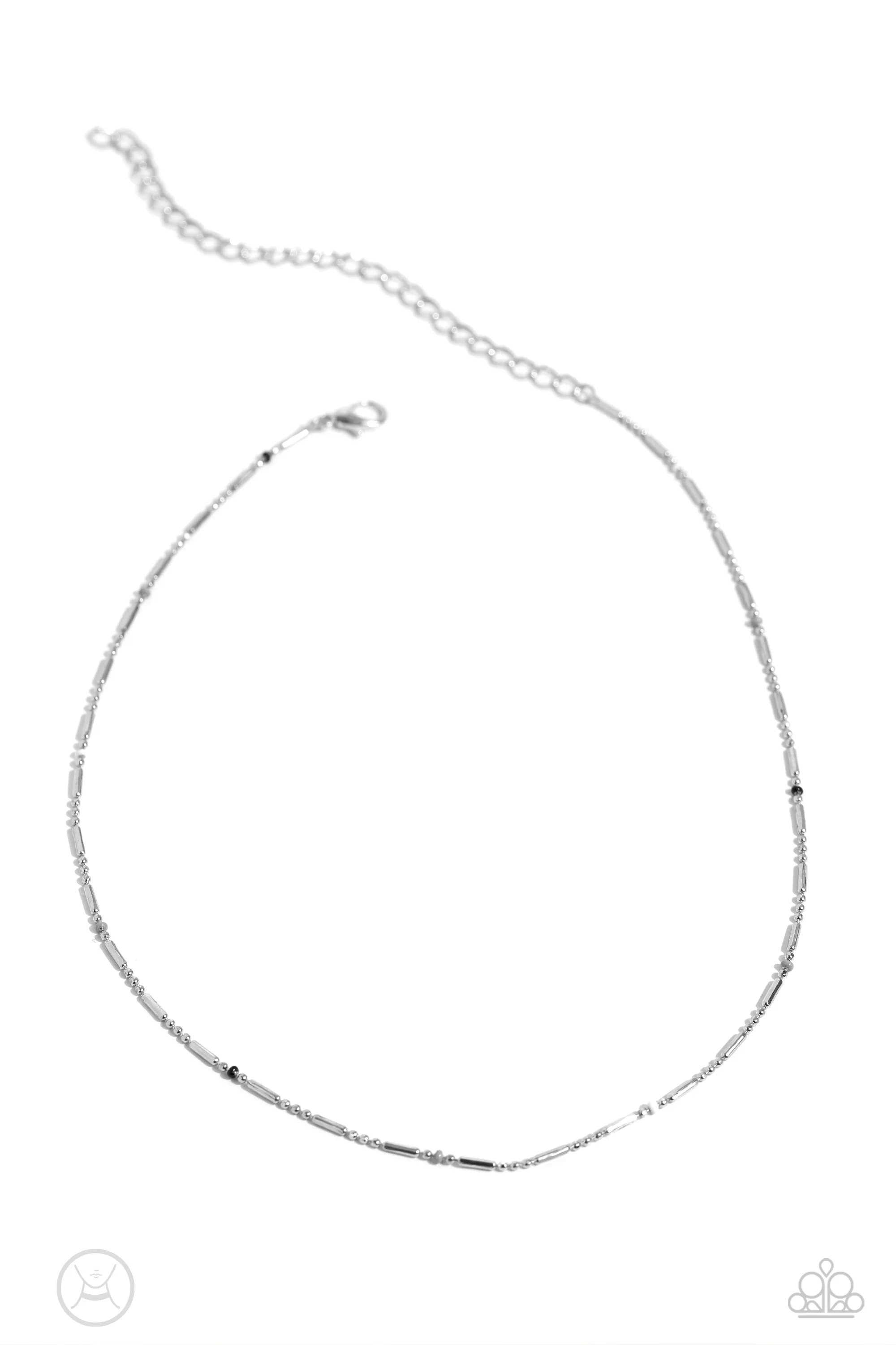 Serenity Strand - Silver - Chain with Painted Accent Dainty Paparazzi Choker Necklace