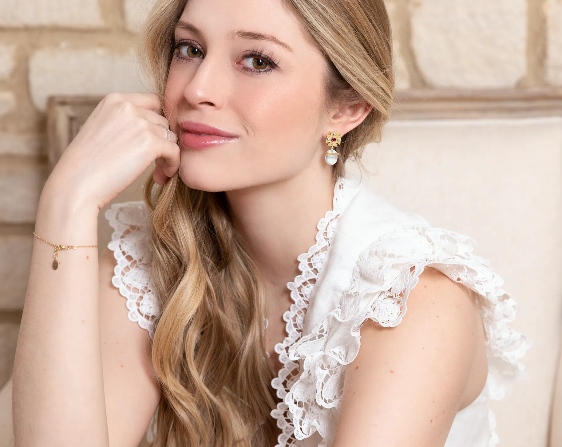 Signature Maltese Cross Ruby Earrings