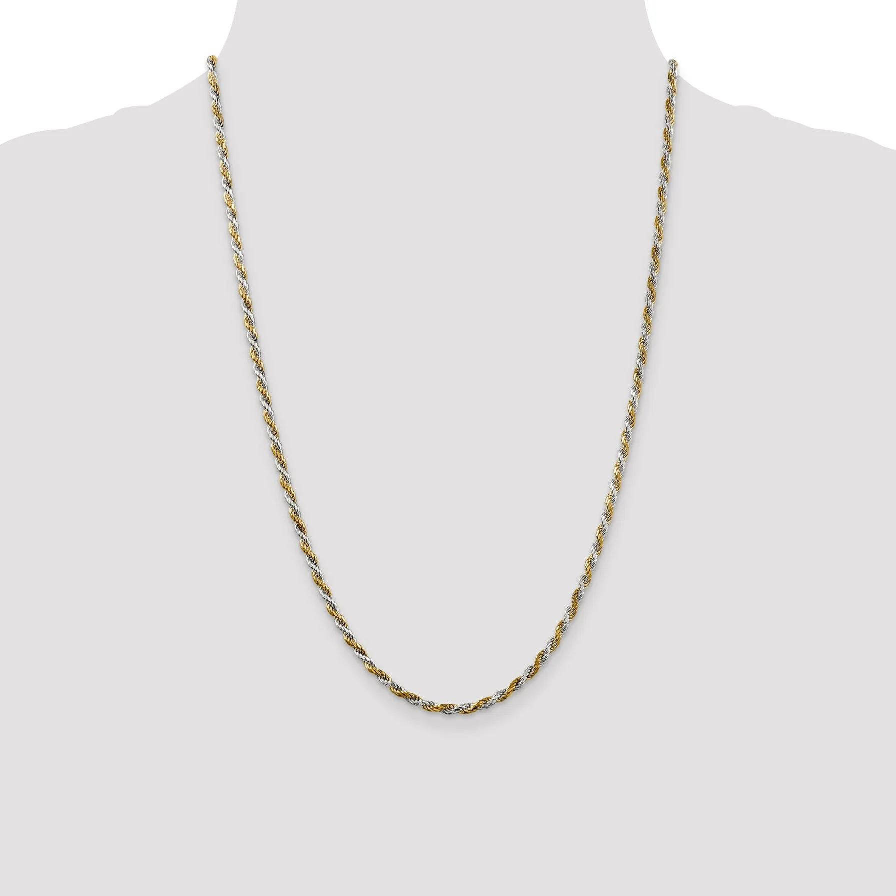 Silver 2.50-mm Rose Vermeil D.C Rope Chain