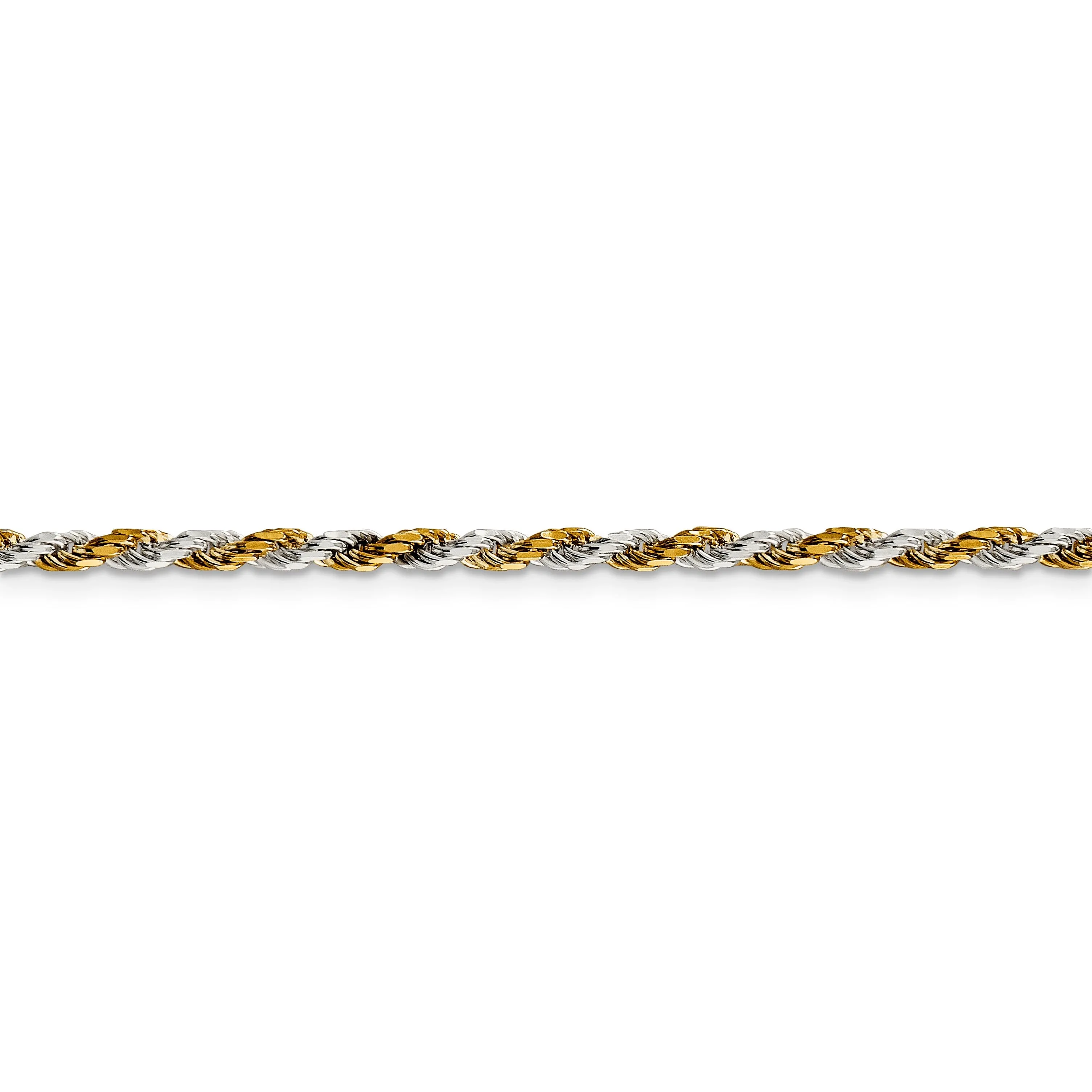 Silver 2.50-mm Rose Vermeil D.C Rope Chain