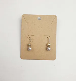 Silver and gold E26 drop earrings