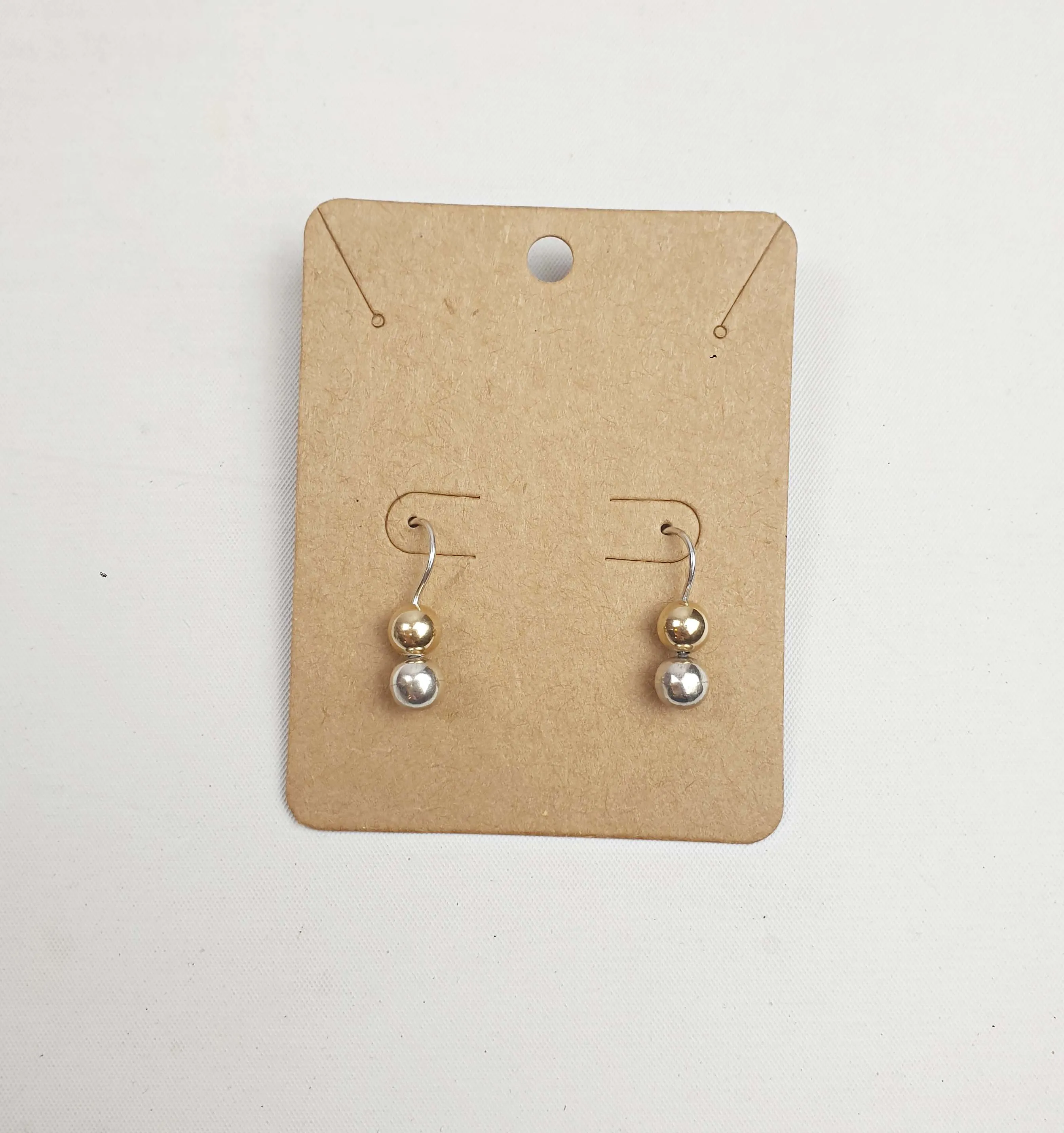 Silver and gold E26 drop earrings