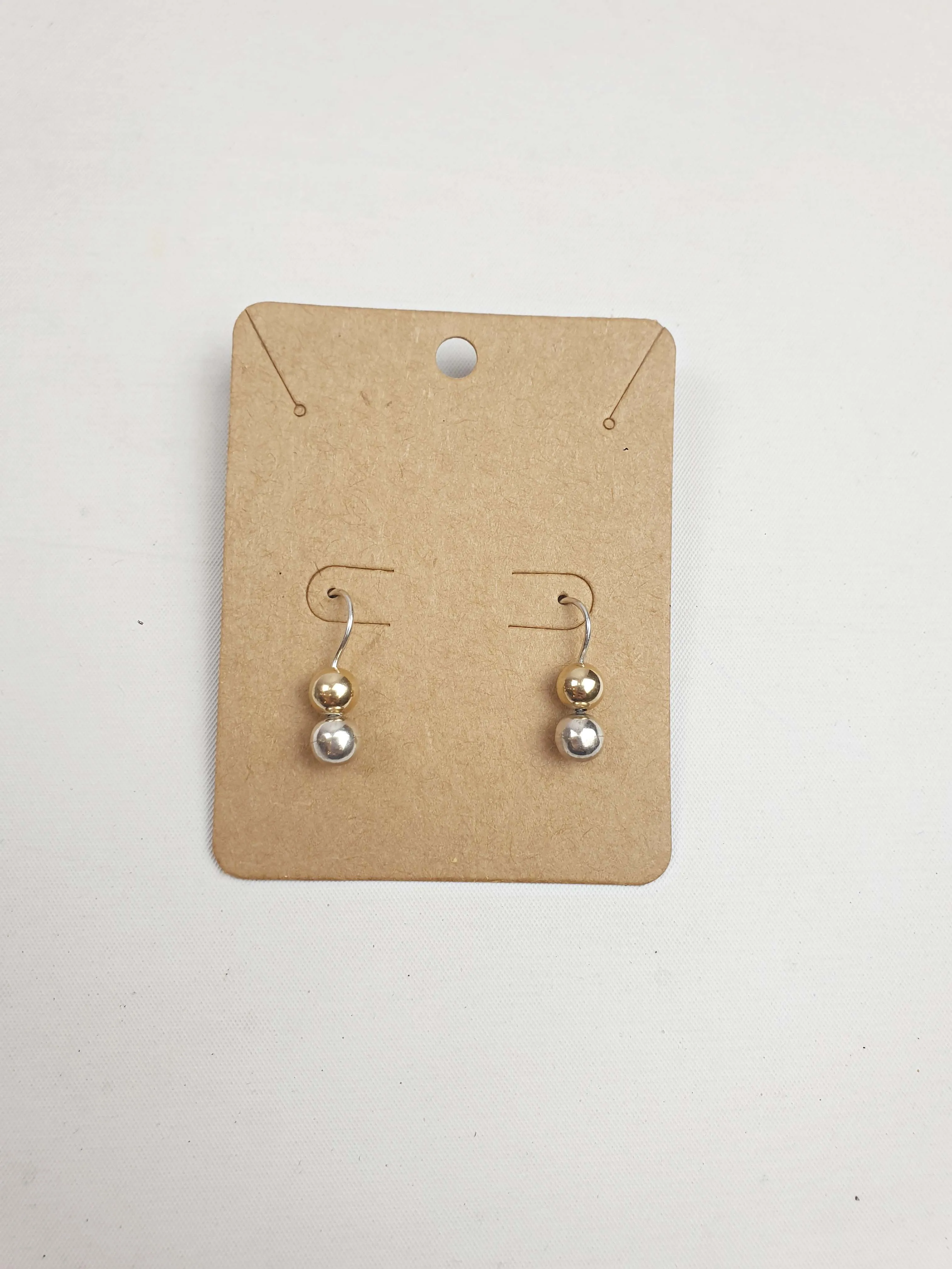 Silver and gold E26 drop earrings
