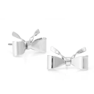SILVER BOW STUD EARRING #SQ-31311223425S (GE13)