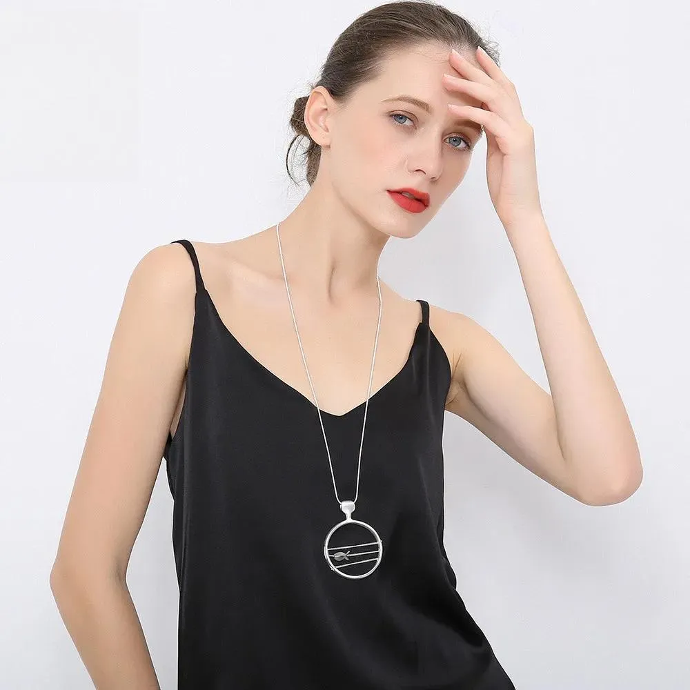 Silver Color Long Necklace Jewellery for Women