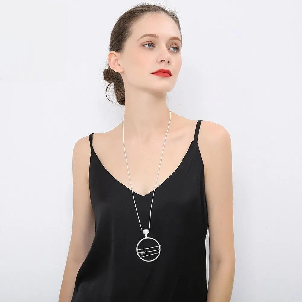 Silver Color Long Necklace Jewellery for Women