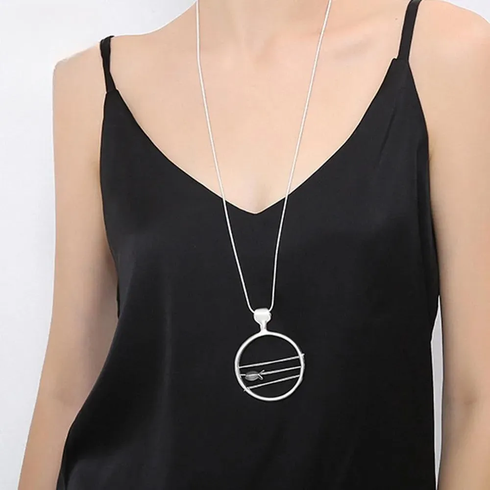 Silver Color Long Necklace Jewellery for Women