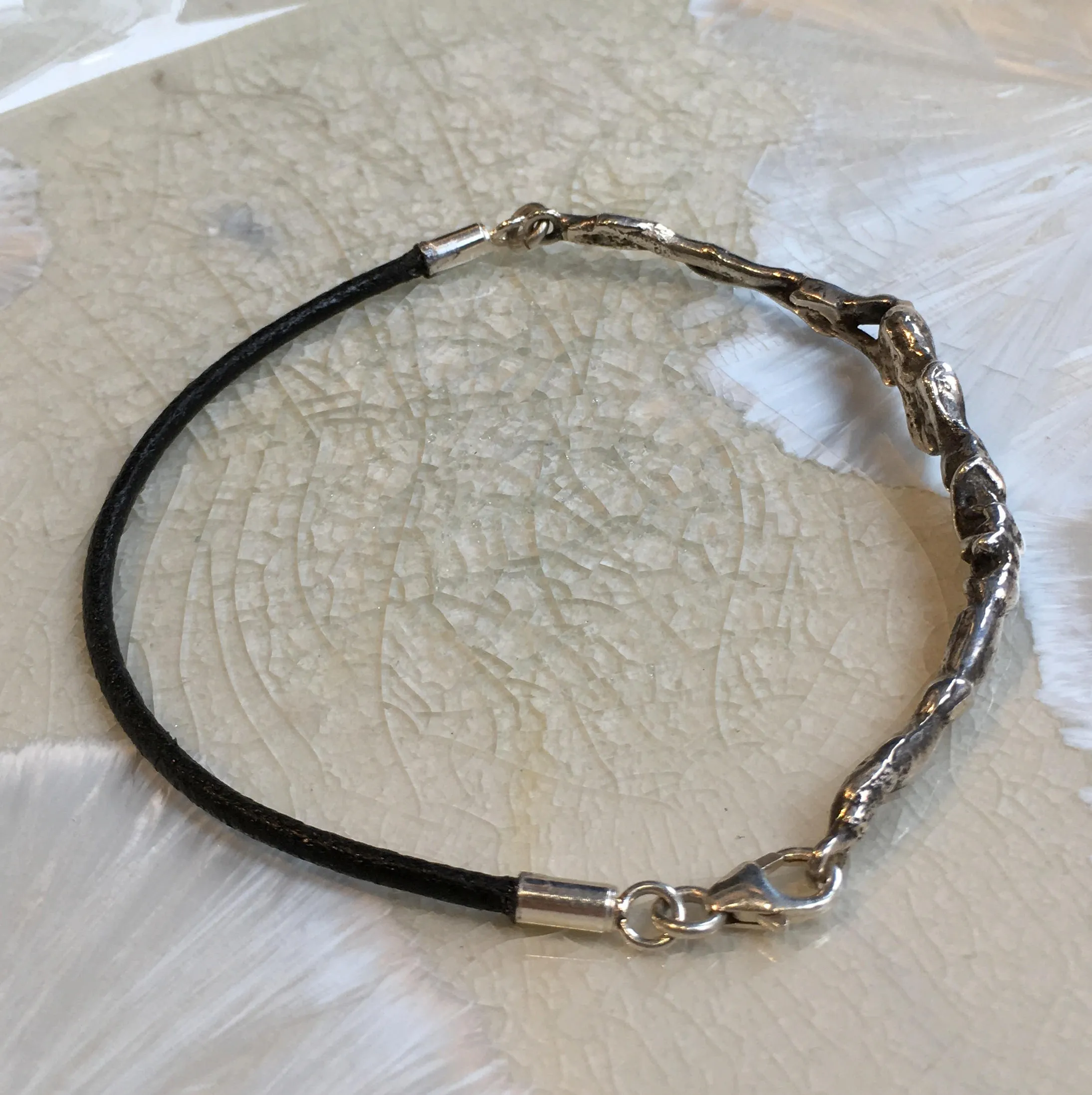 Silver Leather String Bracelet -  Reality.