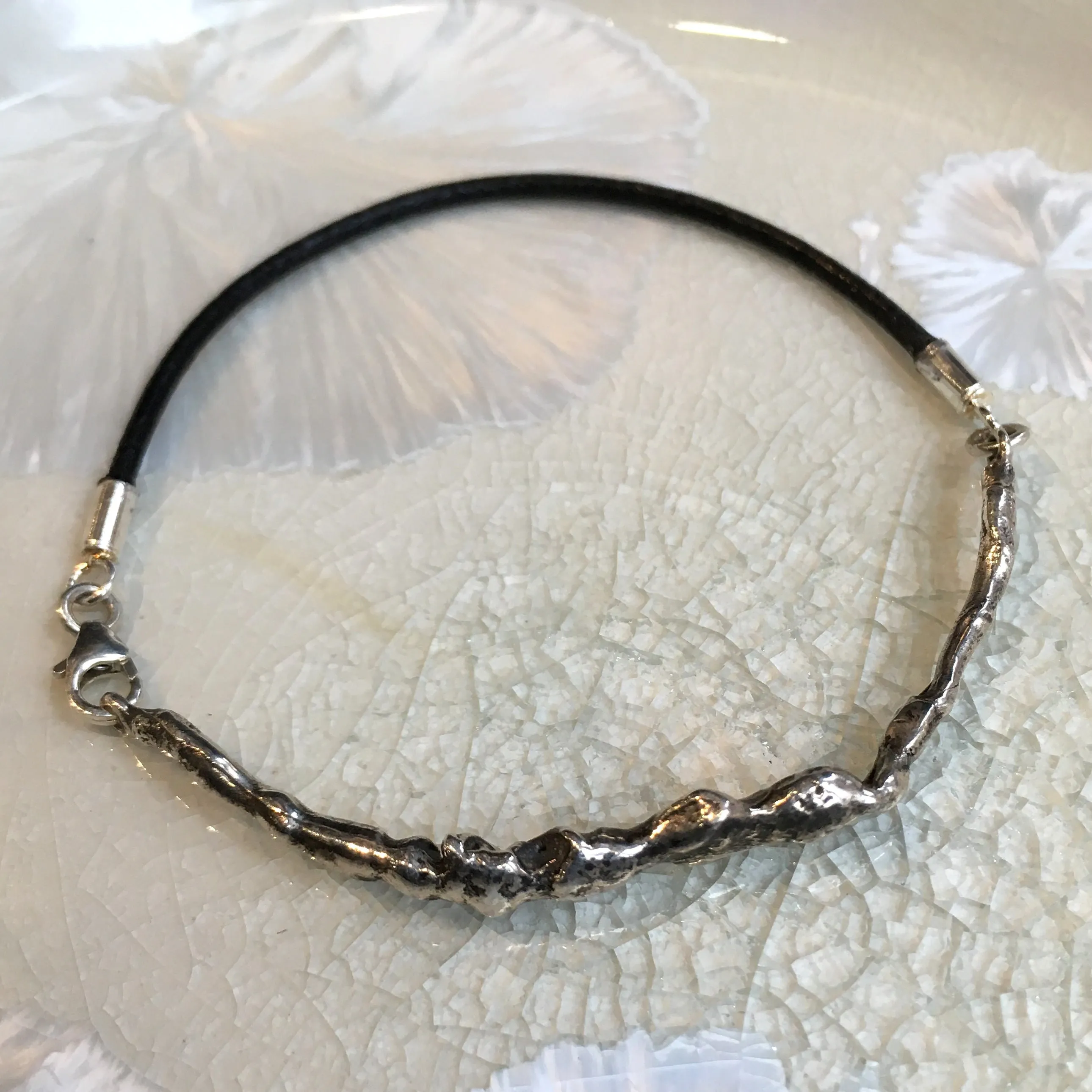 Silver Leather String Bracelet -  Reality.