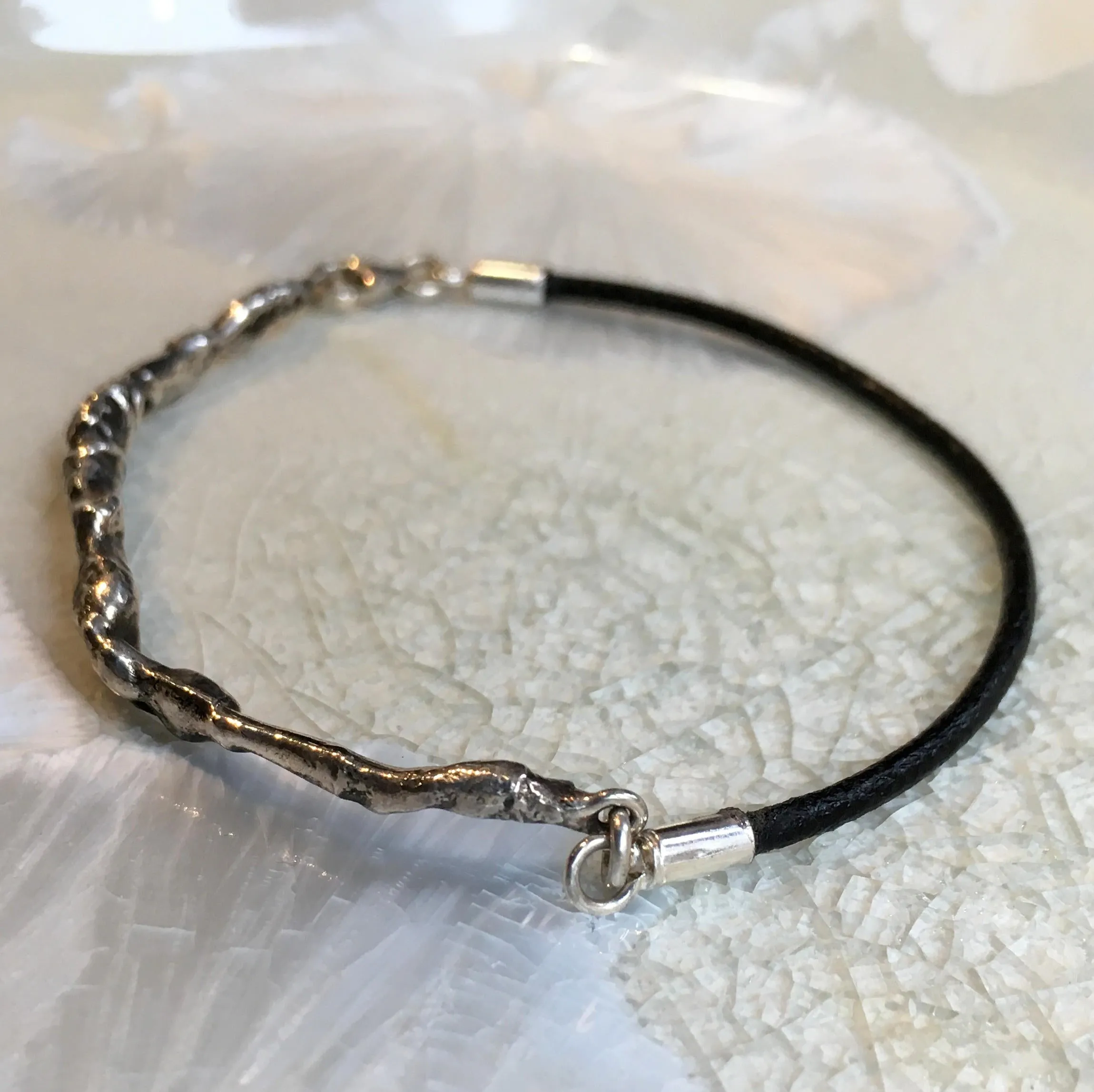 Silver Leather String Bracelet -  Reality.