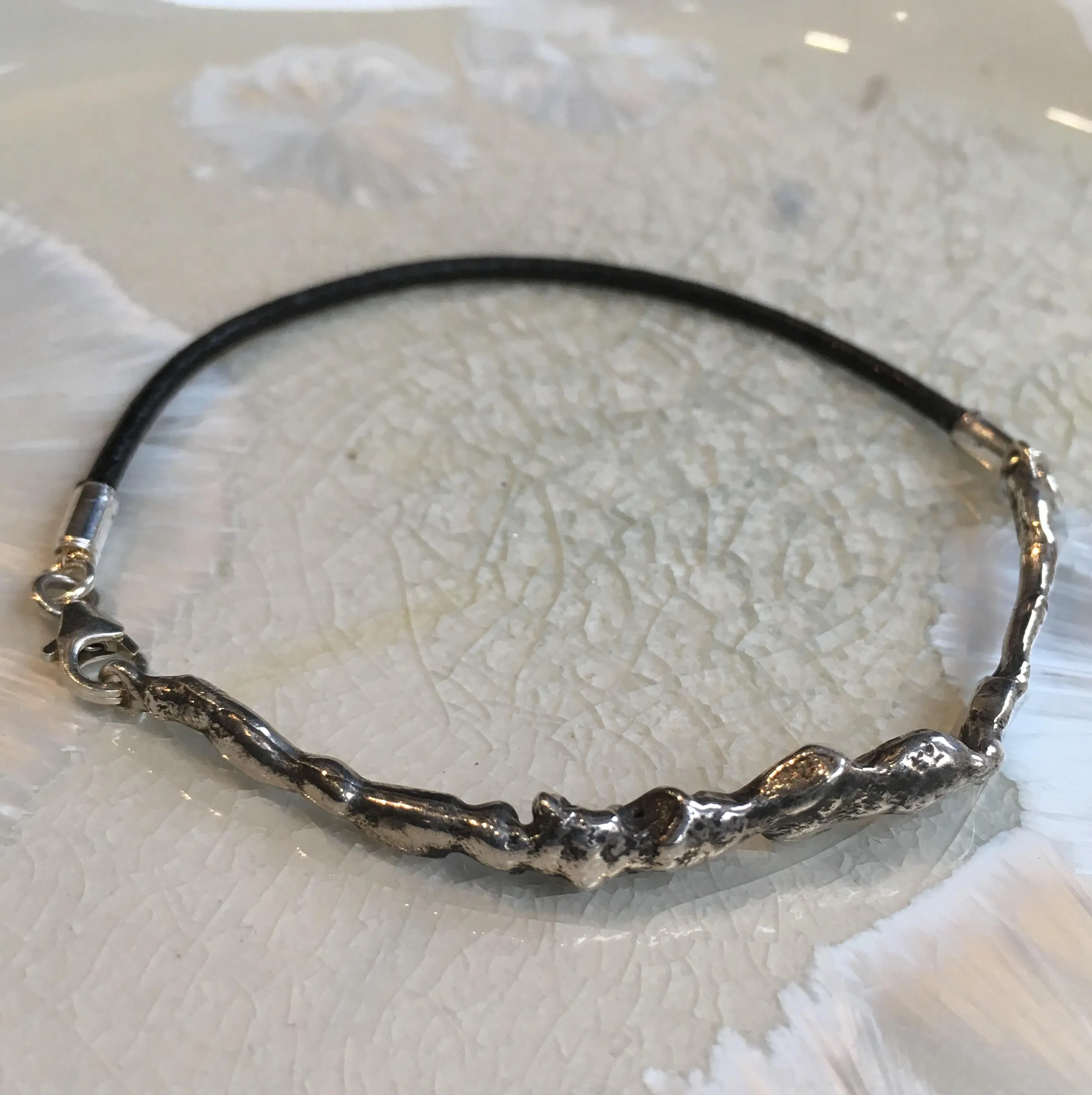 Silver Leather String Bracelet -  Reality.