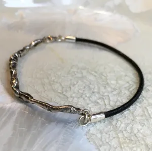 Silver Leather String Bracelet -  Reality.
